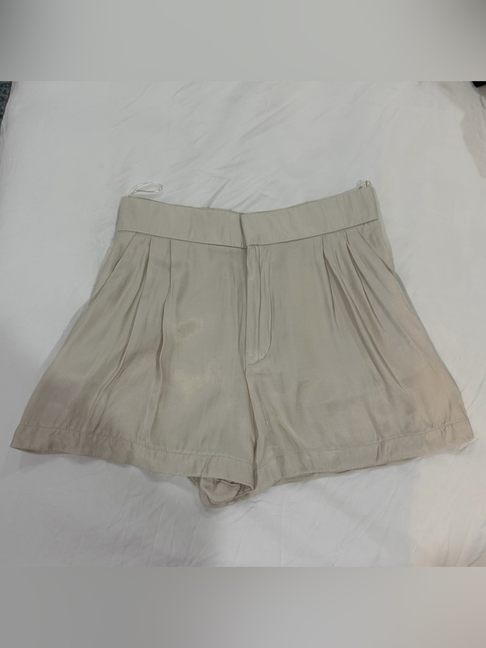 Zara satin shorts in soft gold champagne